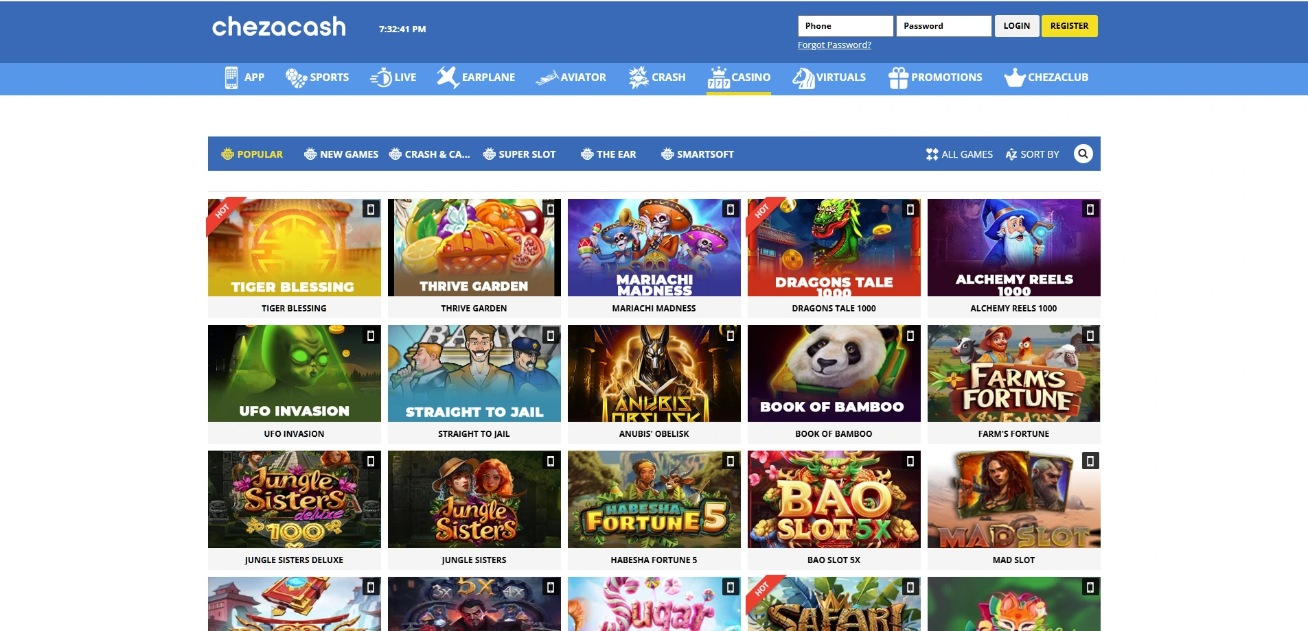 Chezacash Kenya casino gaming environment